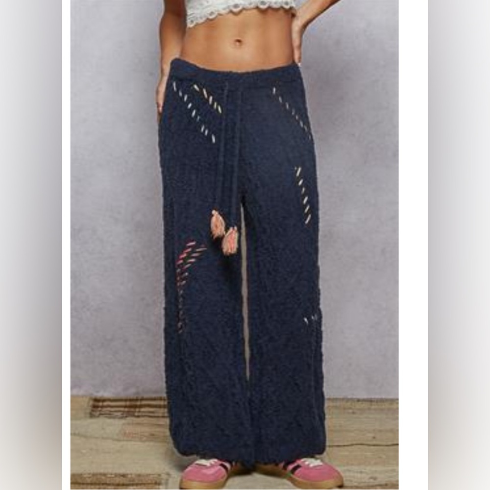 442B-NAVY. Soft knit Lounge Pant